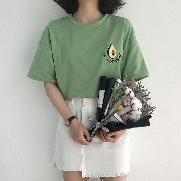 Avocado Embroidery Tee